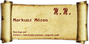 Markusz Mózes névjegykártya