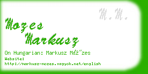 mozes markusz business card